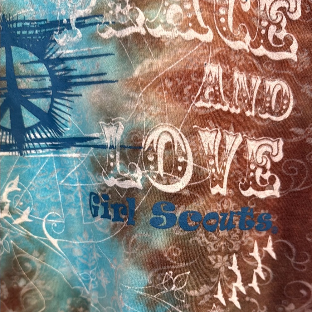 Girl Scouts Tie-Dye Long Sleeve Shirt with Peace and Love Design - Picture 5 of 11